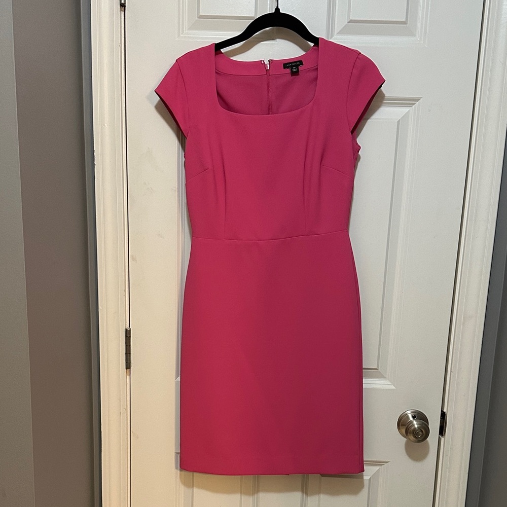 Ann Taylor Fuchsia Cap Sleeve Mini Dress